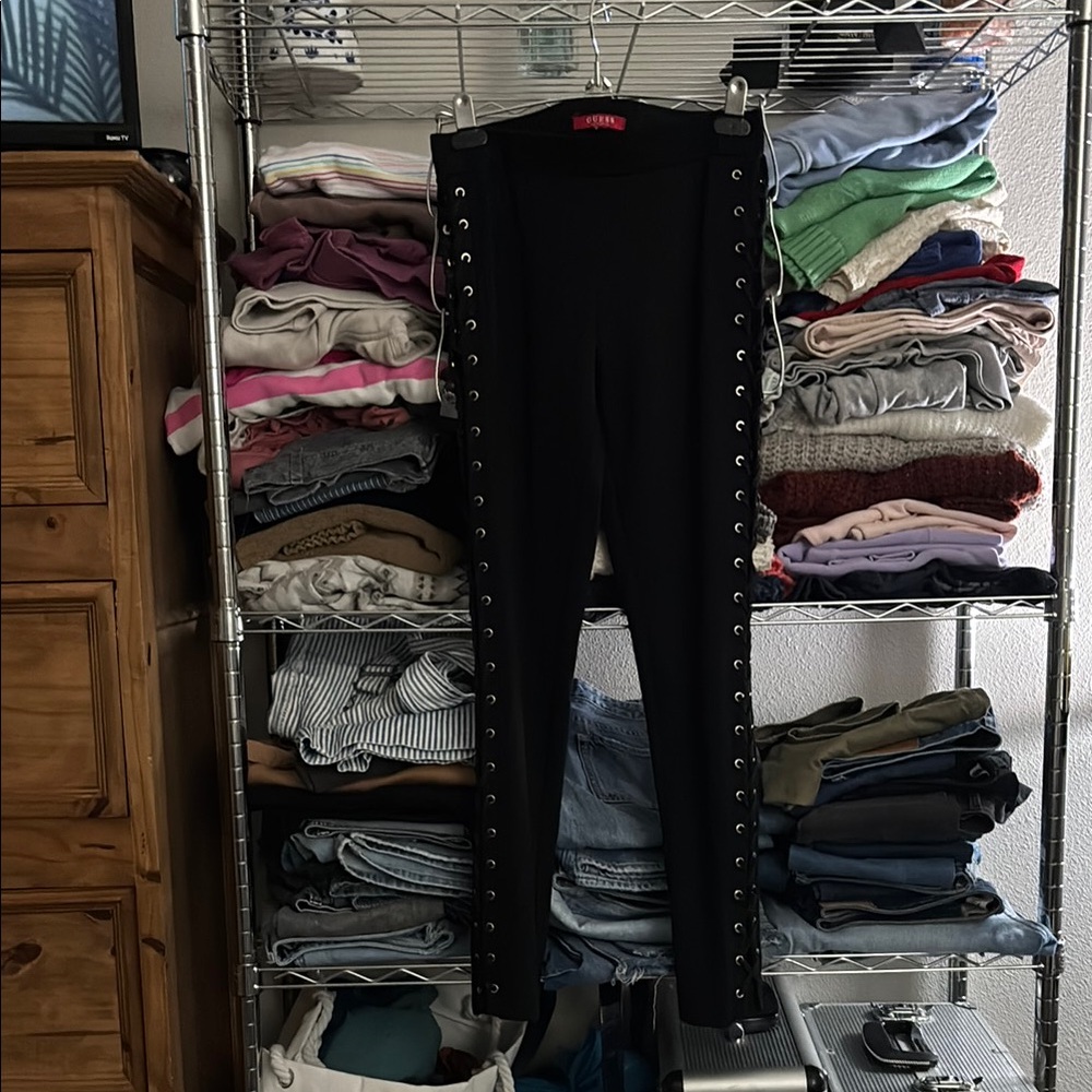 Guess by Marciano Black Textured Leggings